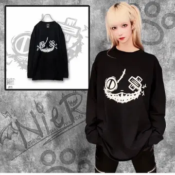 NieR DARK MIKE FACE OVERSIZE LONG CUTSEW