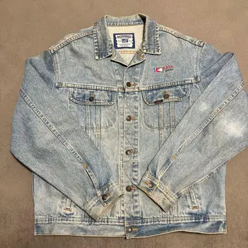 80s90s Lee 묵직한 페이드 색빠짐 데님 자켓 KASS 자수 포함