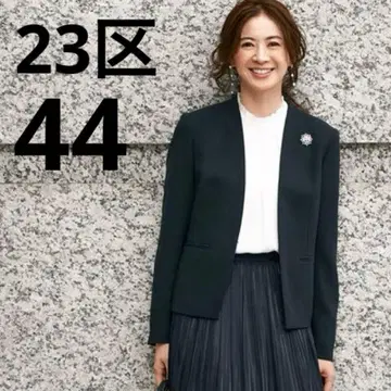 새상품 44 [ 23구 ] 트리아세 더블 조젯 노카라 자켓 단품