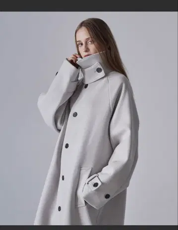 CLEL ] 테크 멜톤 루즈 스텐카라 코트 L 라이트 그레이 M or S