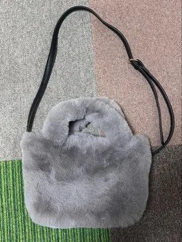 인조 모피 2WAY 백 그레이 새상품