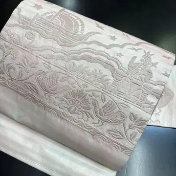 12-81 나고야 오비 구촌 새상품급 순수 실크 기모노 나고야 재단