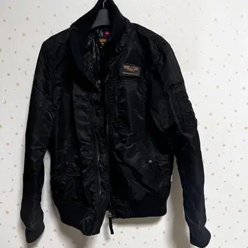 ALPHA INDUSTRIES 블랙 MA-1 플라이트 자켓 M