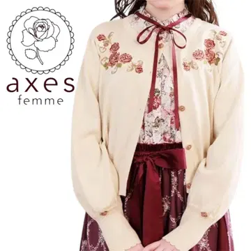 axes femme 플라워 정원 자수 CD 택 포함 미사용 새상품 가디건