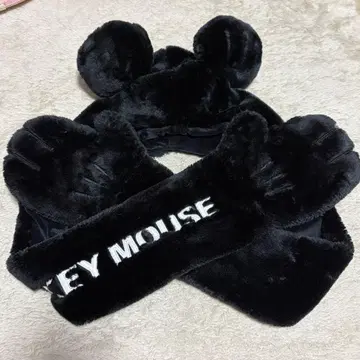 디즈니랜드 미키마우스 캡 포함 머플러