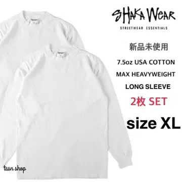 [샤카웨어] 새상품 맥스 헤비웨이트 무지 긴팔 T셔츠 화이트 XL 2장