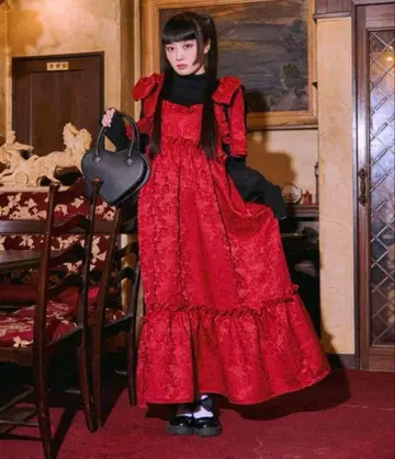 kutir 쿠티르와 레트로 2WAY 빅 리본 모듬 티어드 원피스