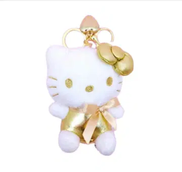 산리오 한국 한정판 헬로키티 골드 봉제 인형 키링