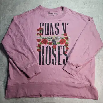 GUNS N' ROSES 핑크 맨투맨 구제 의류 건즈 앤 로지즈