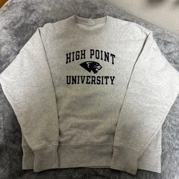 Champion 리버스 위브 맨투맨 하이 포인트 그레이 짧은 기장