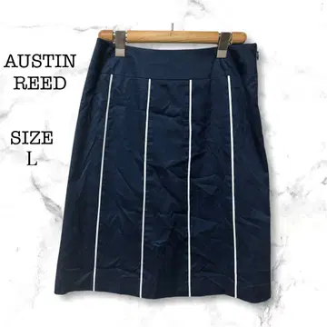 오스틴 리드 AUSTIN REED 네이비 스트라이프 스커트 L