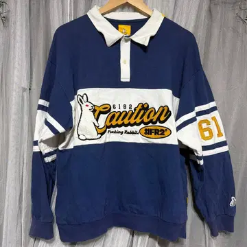 #FR2 라거 셔츠 파랑/화이트 자수 로고 포함