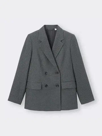 GU 더블 브레스트 체크 자켓