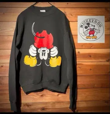 Disney USA제 거꾸로 미키 맨투맨 트레이닝복 블랙