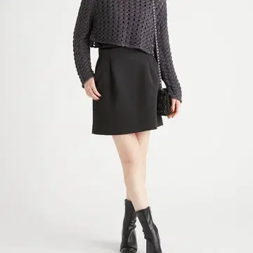 택 포함 새상품 CELFORD 셀포드 전개 미니 스커트 블랙 M