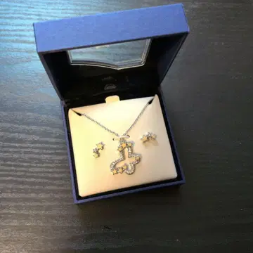 [새상품급] Swarovski 목걸이 귀찌 세트 스와로브스키