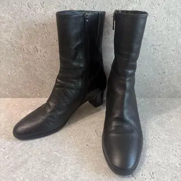 리갈 REGAL 가죽 숏부츠 23cm 블랙 사이드 지퍼