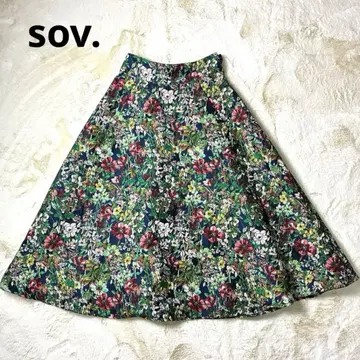 sov. 플라워 프린트 자카드 스커트 36