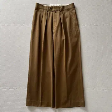 새상품급 NEAT 텐트 크로스 2턱 와이드 슬랙스 브라운 44 코튼