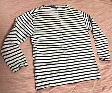 SAINT JAMES 긴팔 티셔츠 스트라이프 화이트 블랙