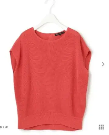 드라이 코튼 블렌드 니트 반팔 레드 32