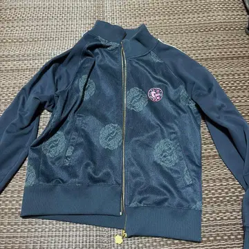 꽃무늬 자수 네이비 집업 자켓