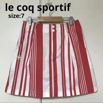 르꼬끄 스포르티브 골프 스트라이프 패턴 스커트 레드 화이트