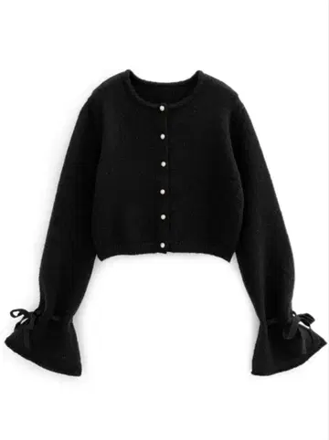 블랙 니트 가디건 긴팔