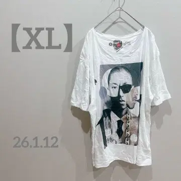 그래픽 T셔츠 [XL] 화이트 오버 사이즈 프린트