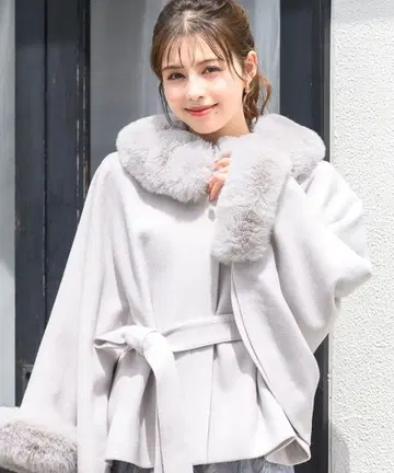 미슈마슈 판초 코트 그레이지