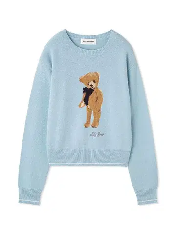 LILY BROWN Lily Bear 리본 니트 풀오버 베어 곰