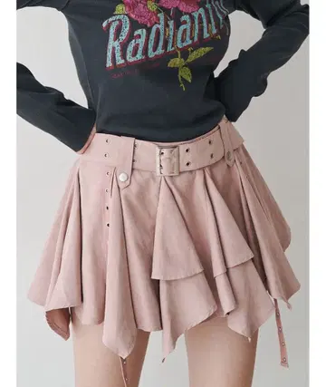 jouetie 아지메헴 벨티드 미니 스커트 핑크