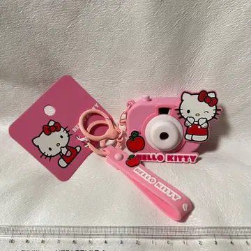 새상품 헬로키티 카메라형 키링 핑크 (소리 있음)