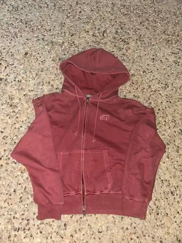 ADAMASTE 다크 레드 집업 후드티