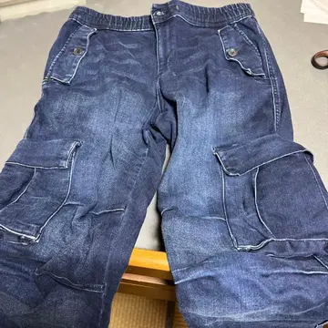 다크 블루 카고 팬츠 4 포켓