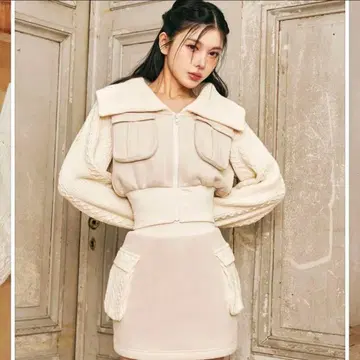 Darich 니트 콤비 맨투맨 셋업 아이보리