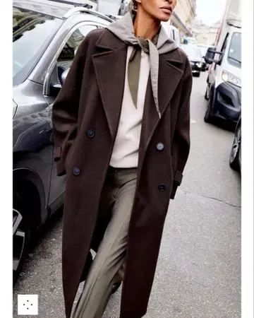 자라 소프트 오버사이즈 코트 브라운 XL