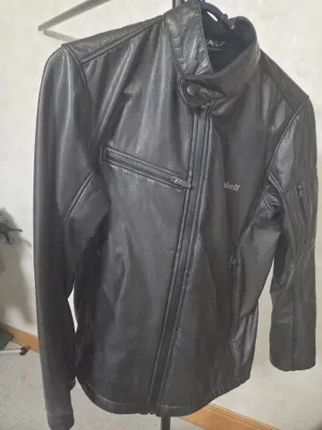 블랙 가죽 싱글 라이더 자켓