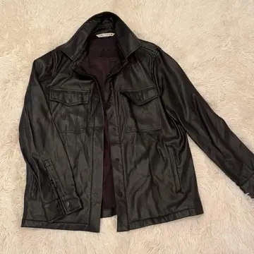 ZARA 블랙 가죽 자켓 M