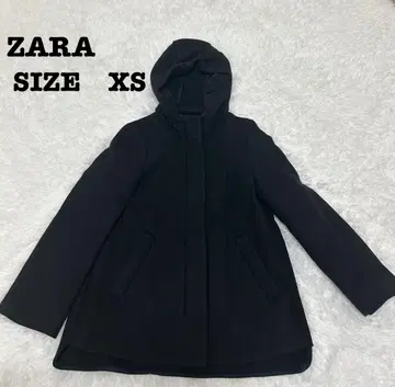 ZARA BASIC 후드 부착 울 코트 XS 블랙[202]