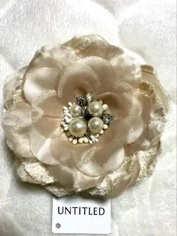코사지 졸원식 졸업식 브로치 꽃 베이지 크림색 트위드