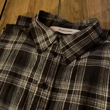프로보크 Provoke 오버 사이즈 체크 셔츠 긴팔 36