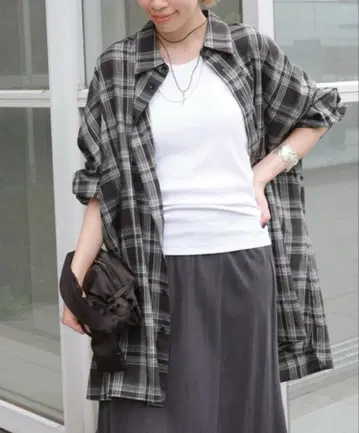 프로보크 Provoke 오버 사이즈 체크 셔츠 긴팔 36