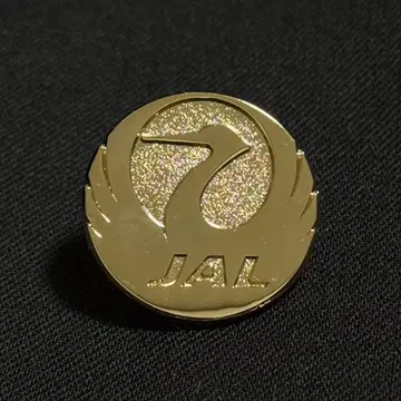 JAL 일본항공 학 문양 핀 배지 골드 골드 컬러