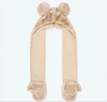디즈니 팬캡 미키마우스 머플러 브라운