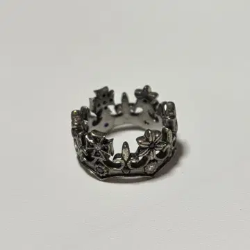 아르테미스 클래식 플로럴 크라운 반지 블랙 17호