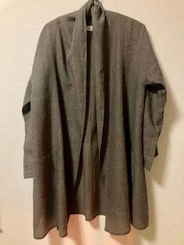 HUIS 워셔블 울 롱 가디건 그레이지