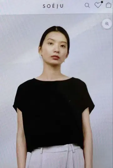 소주 SOEJU 숏 슬리브 코쿤 셔츠 블랙 M 구사양