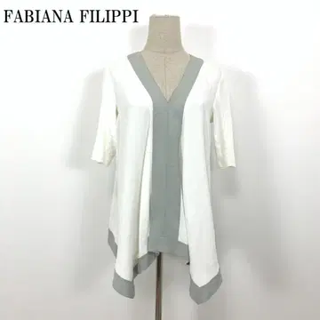 LA6069 파비아나 필리피 5부 소매 블라우스 티셔츠 화이트 L