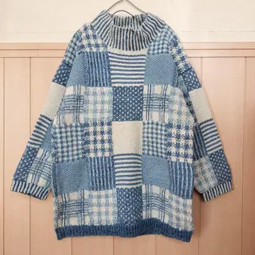 Artwork BLUE 아트 워크 블루 수입 손뜨개질 스웨터